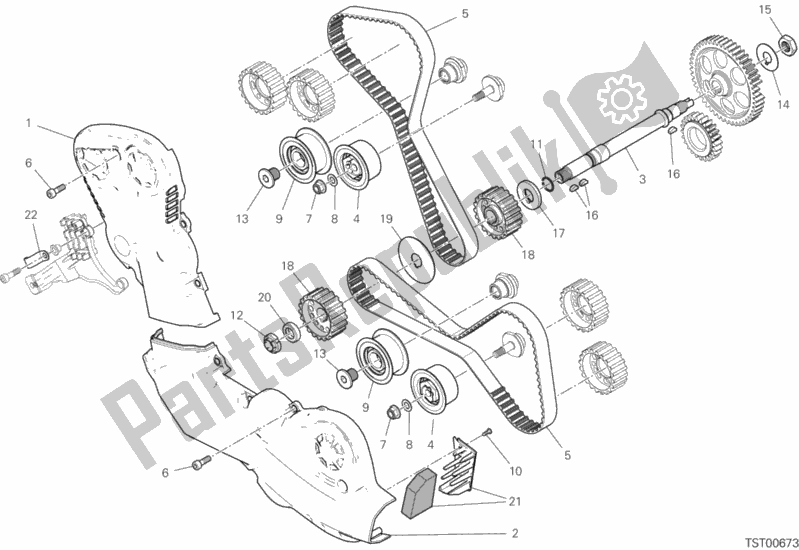All parts for the Timing System of the Ducati Monster 821 USA 2020